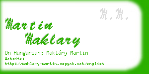 martin maklary business card